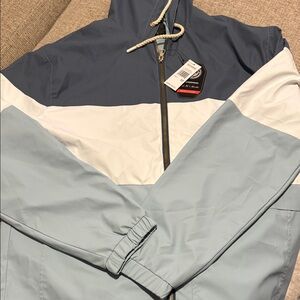 Weatherproof Navy and White Windbreaker
